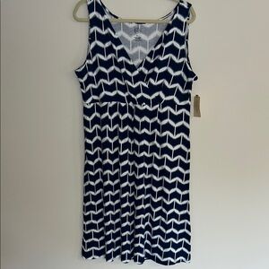 St. John's Bay Navy and White Chevron Dress
